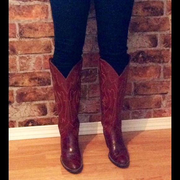 🚫SOLD🚫 Dan Post red leather cowboy boots - Picture 3 of 4