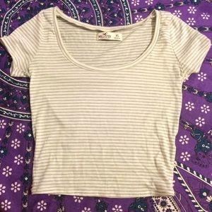 nwot striped cropped t shirt