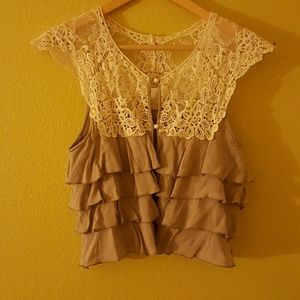 Lace and ruffled top