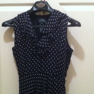 Lauren Ralph Lauren . Navy / polka dot 100%Silk