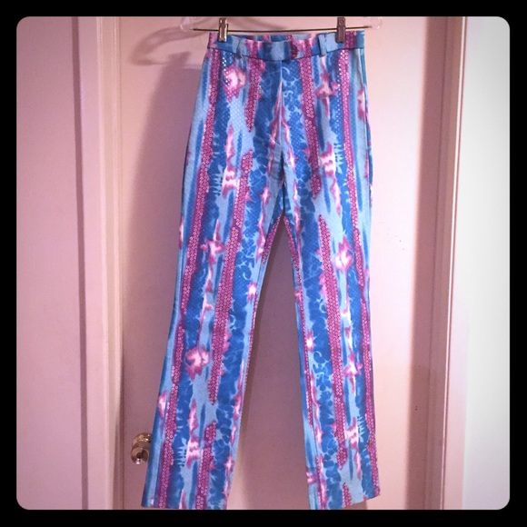 SHARAGANO Watercolor Print Denim