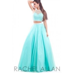 2015 Rachel Allan 2piece Mint Blue Prom Dress