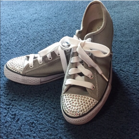 Converse Shoes - Gray Diamond Front Converse Style Sneakers