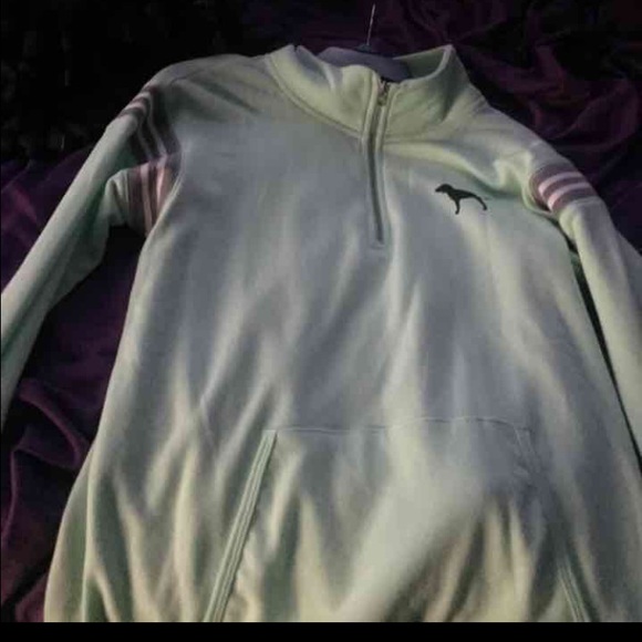 Mint green Victoria Secret half zipped sweater