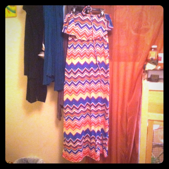 Derek Heart Medium Chevron Print Maxi