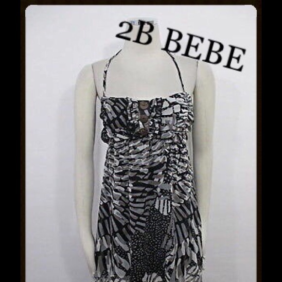 🎁🎉SALE🎁2b BEBE Abstract Ruffle Dress