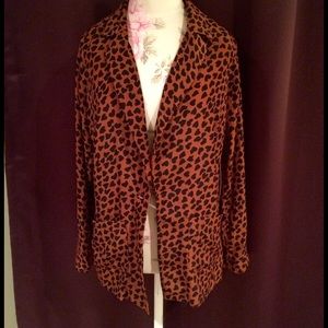 F21 Cheetah Hearts Oversized Blazer