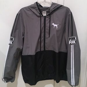 black/gray vs pink windbreaker jacket
