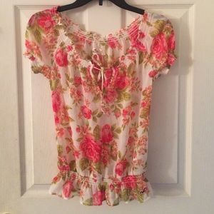 Sheer Floral Hollister Blouse