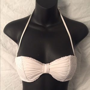 Aerie White Crochet Bikini Top