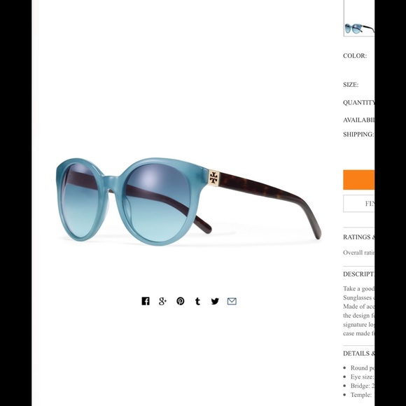 Tory Burch Circular Blue Sunglasses