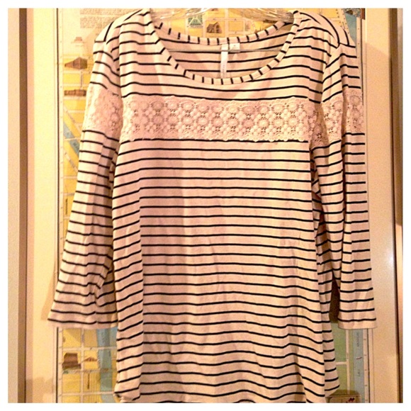 Tan and black striped Lauren Conrad shirt