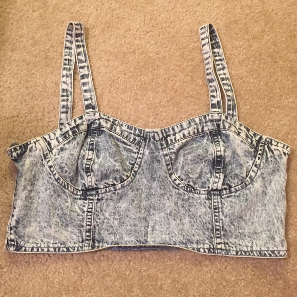 denim bustier top forever 21