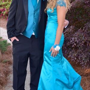 Blue SHERRI HILL prom/Formal dress turquoise 32130