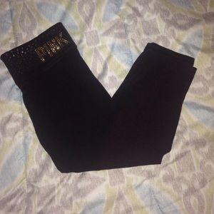 PINK Black Crop Leggings