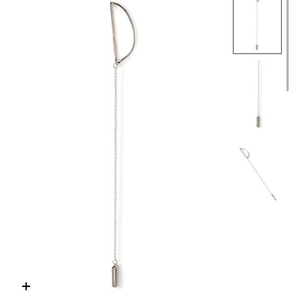 Silver drop earring
