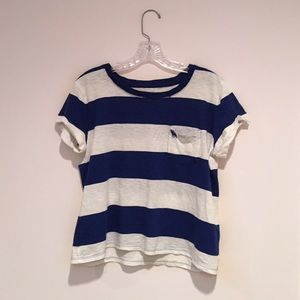 Blue and White Striped Shirt