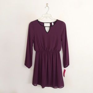 Burgundy Long Sleeve Dress