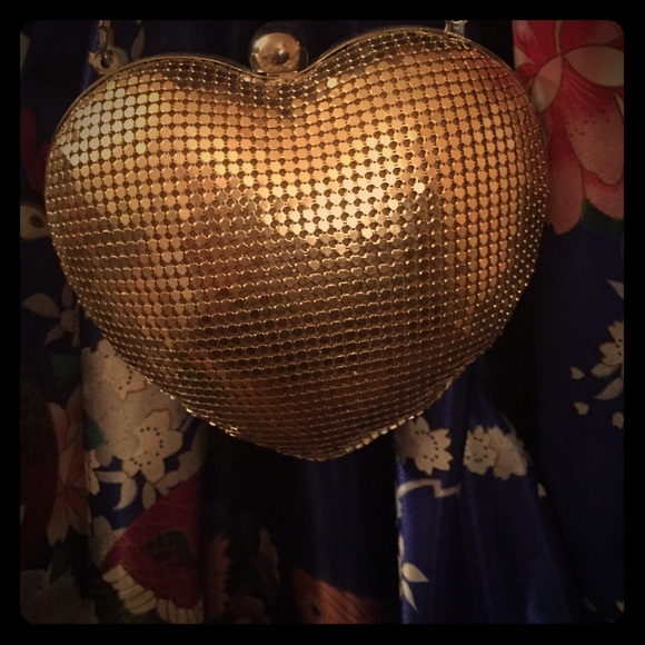 Gold heart shaped clutch