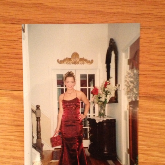 Beautiful burgundy sequined gown