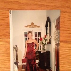 Beautiful burgundy sequined gown