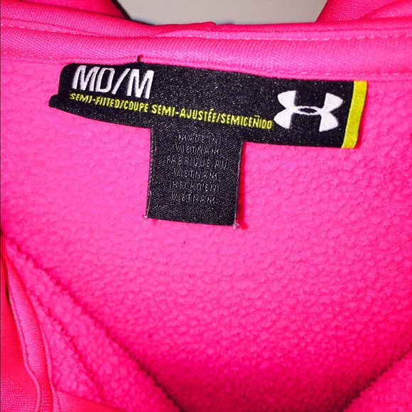 Pink Under Armour Fleece/Thermal Zip Up Sweater - Picture 3 of 4