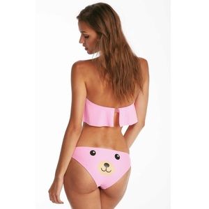 Wildfox Fun Fox Strapless Flutter Bikini Top S