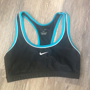 Nike Sports Bra Black with Aqua Blue