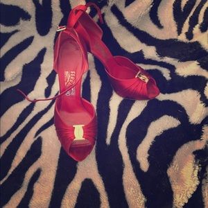 Satin Red Ferragamo's