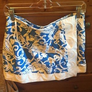 Lilly Pulitzer blue & white gator print skort