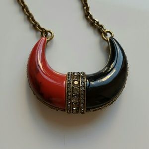 Lia Sophia blk&red pendant necklace with crystals