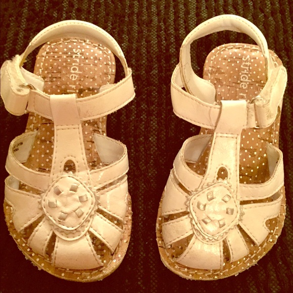 Stride Rite White leather sandals 5 infant girls