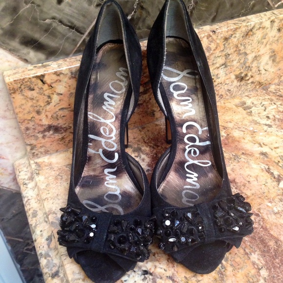 Sam Edelman black bow heel
