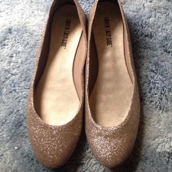 Gold sparkly flats