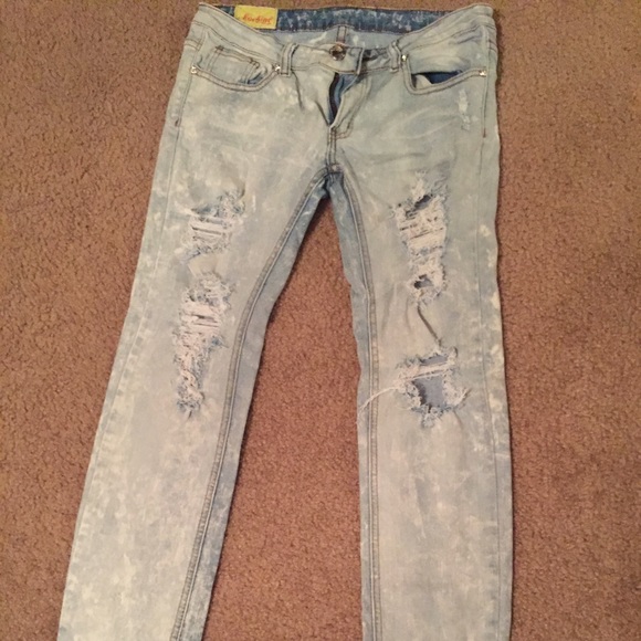 Cut up denim jeans