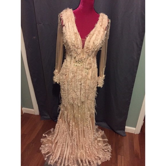 Mishel Couture Evening Gown. Very Detailed, size 6