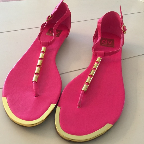 dv Dolce Vita Hot Pink & Gold Sandals Size 8