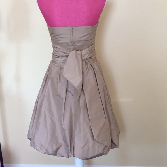 BCBG Maxazria 100% silk gold cocktail dress - Picture 3 of 4