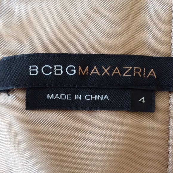 BCBG Maxazria 100% silk gold cocktail dress - Picture 4 of 4