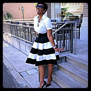 Black and white peppermint  skirt