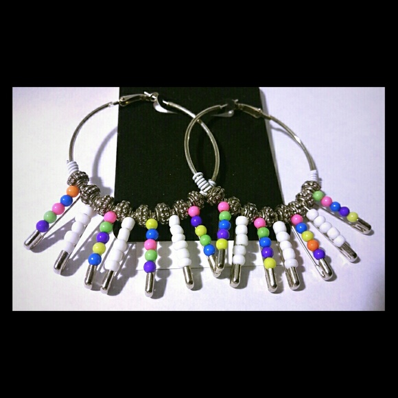 Hoop Safety Pin Earrings