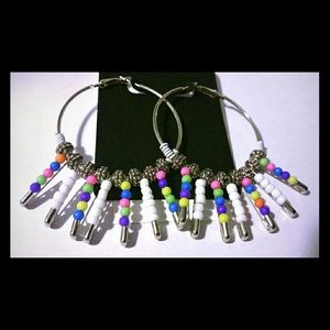 Hoop Safety Pin Earrings