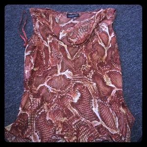 Red & Orange Snake Print Tank