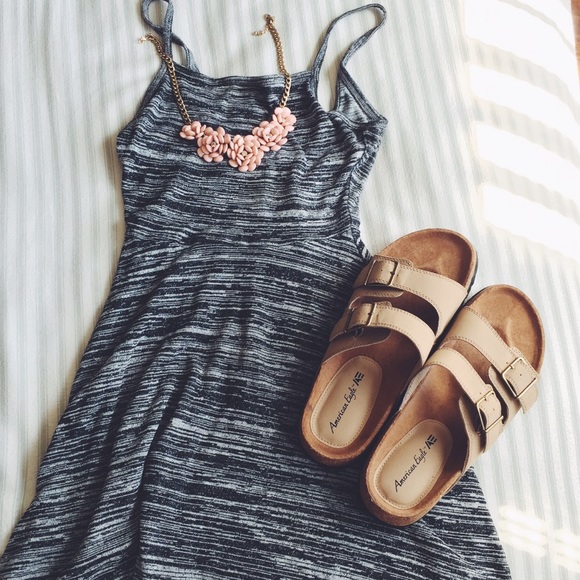 Black and gray skater dress