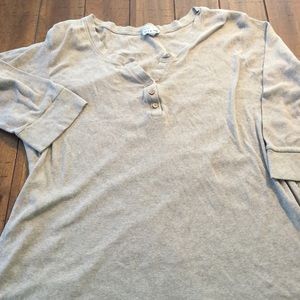 Oatmeal plus size thermal henley