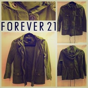 Forever 21 Army Green Military Utility Jacket NWOT