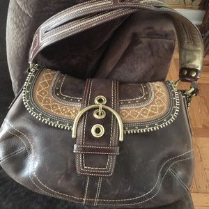 Tan Coach handbag