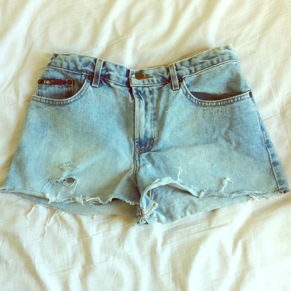 Cutoff High-Waisted Denim Shorts