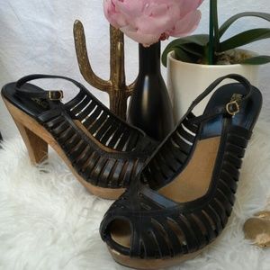 Michael MK Slingback Peep Toe Platform Sandals