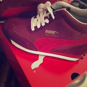 Puma red sneaker wedges